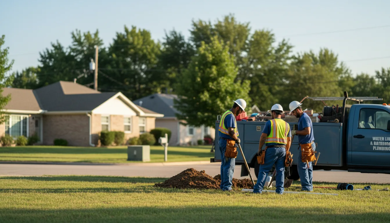 Residential water line and bathroom plumbing service in Burke, SD